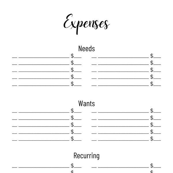 Expenses - Simple Spending Planner for Teens and Young Adults