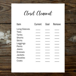 Closet Cleanout Spring Cleaning and Organizing Printable Planner ...