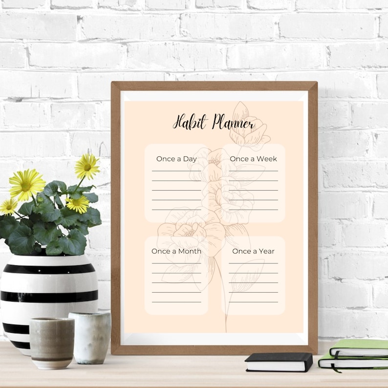 Habit Planner Printable Daily Weekly Monthly Yearly List - Etsy