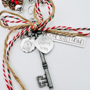 Our New Home Personalized Skeleton Key Christmas Ornament, 2025 Skeleton Key Christmas Ornament, Hand Stamped Christmas Ornament