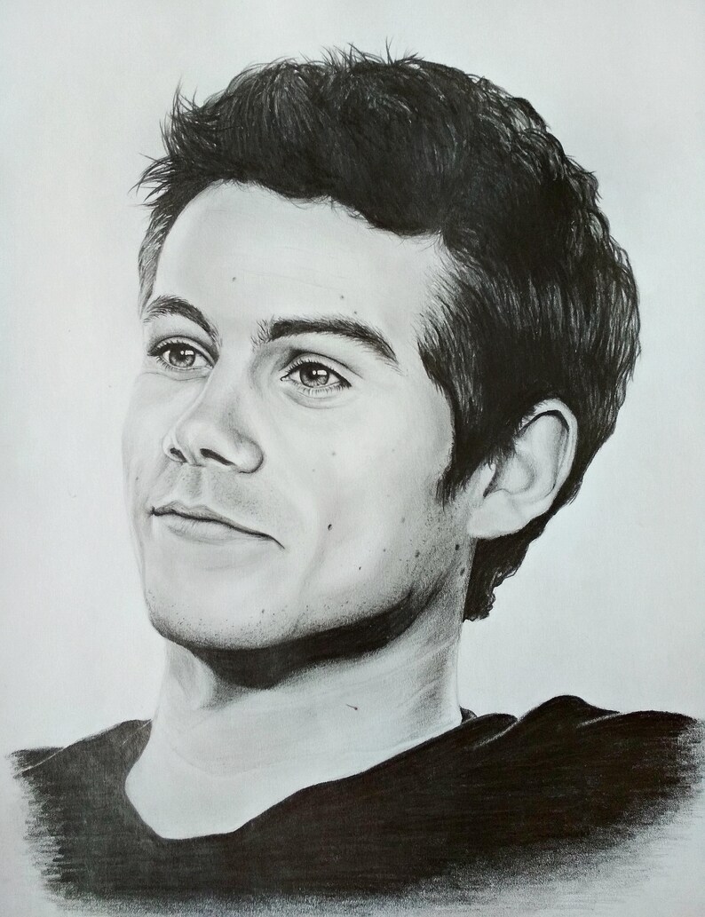 ORIGINAL Dylan O'Brien Stiles Stilinski painting Teen Etsy