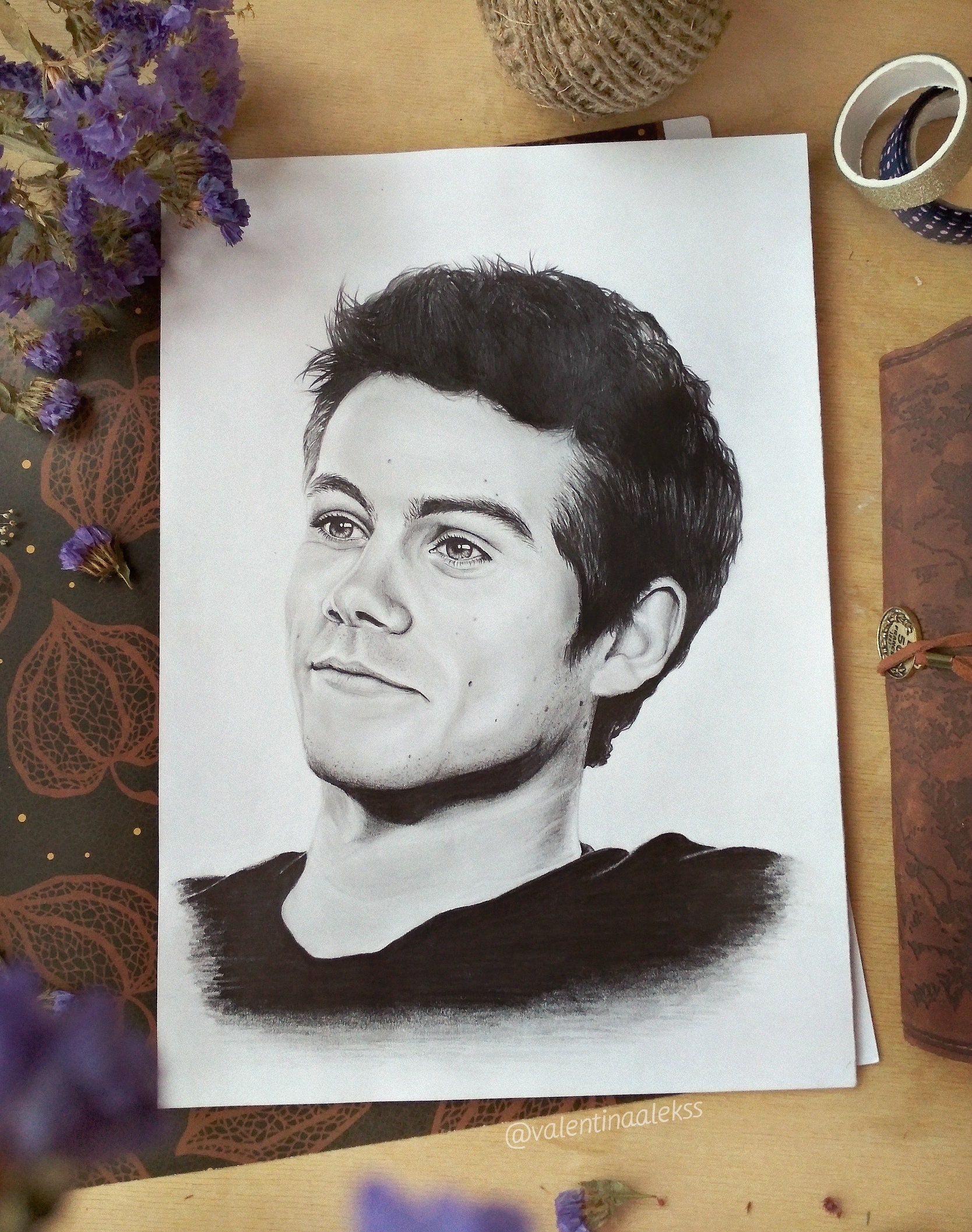 ORIGINAL Dylan O'Brien Stiles Stilinski painting Teen Etsy