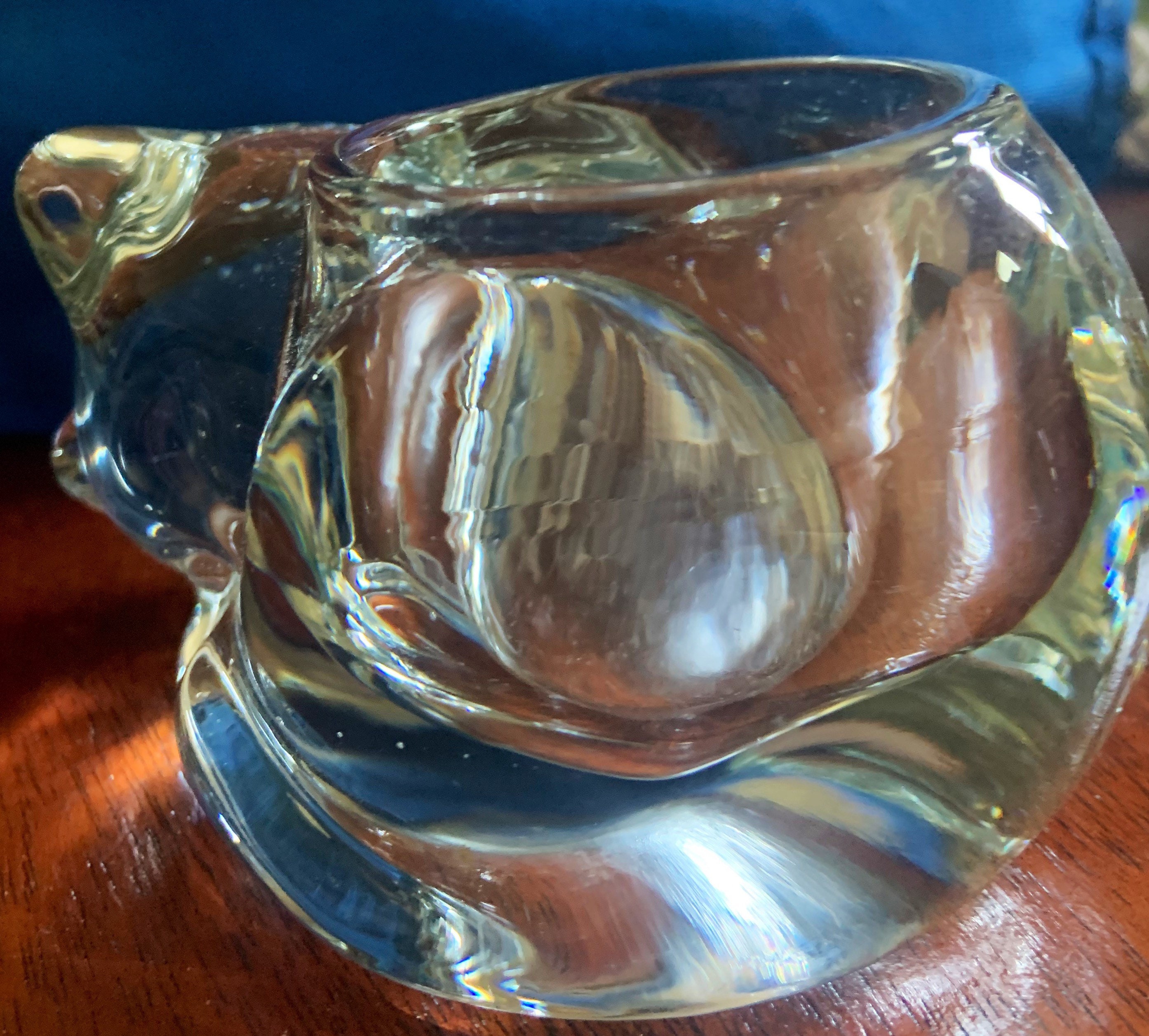 heavy blown clear glass votive candle holder vintage Etsy