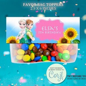 Frozen Party Printables, Frozen Birthday Decor and Favors, Frozen Chip ...