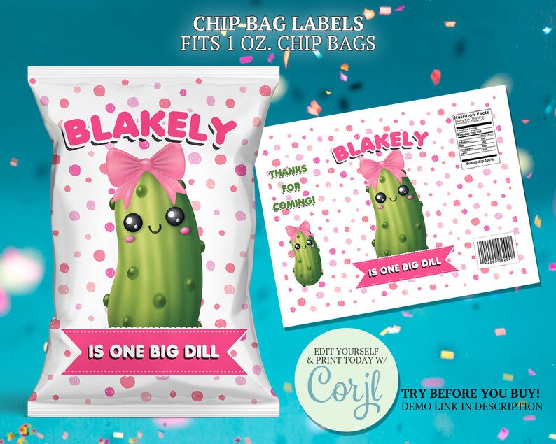 One Big Dill Pickle Party Printables Pickles Themed Party - Etsy