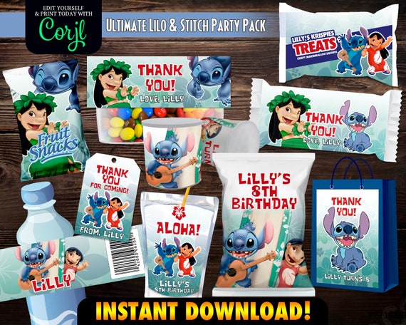 Lilo Stitch Party Templates, Lilo & Stitch Birthday Decor, Party