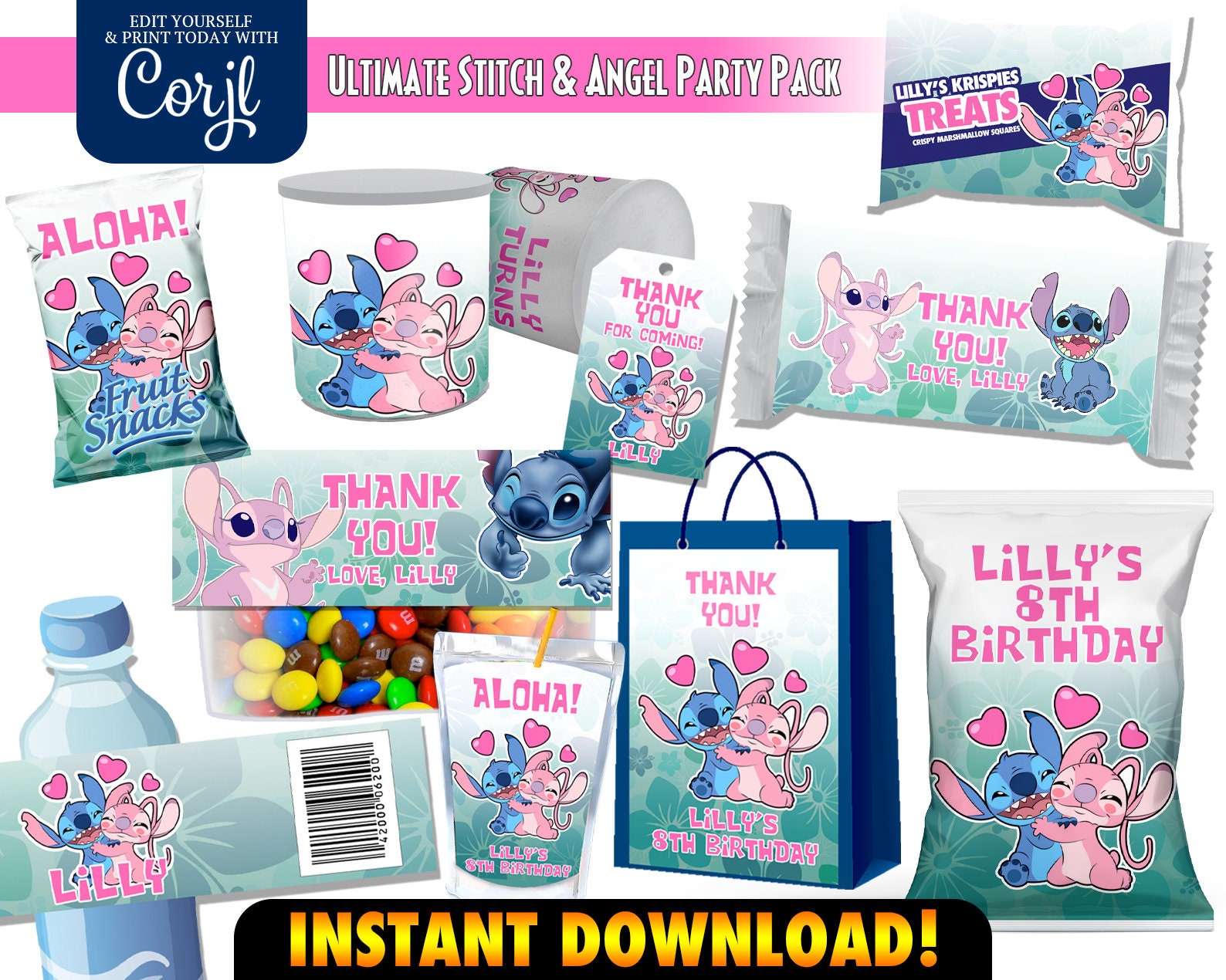Duyoublt 15PCS Stitch Party Boxes - Stitch Party Favor Bags Goodie Bags for  Stitch Party Favor Supplies