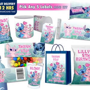 EDITABLE Lilo and Stitch Party Favors, Lilo & Stitch Party Kit