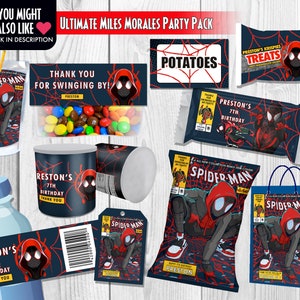 Miles Morales Chip Bag Label, Miles Morales Crisps Wraps, Miles Spiderman Potato Chips, Birthday Party Printable Decor and Favors CORJL
