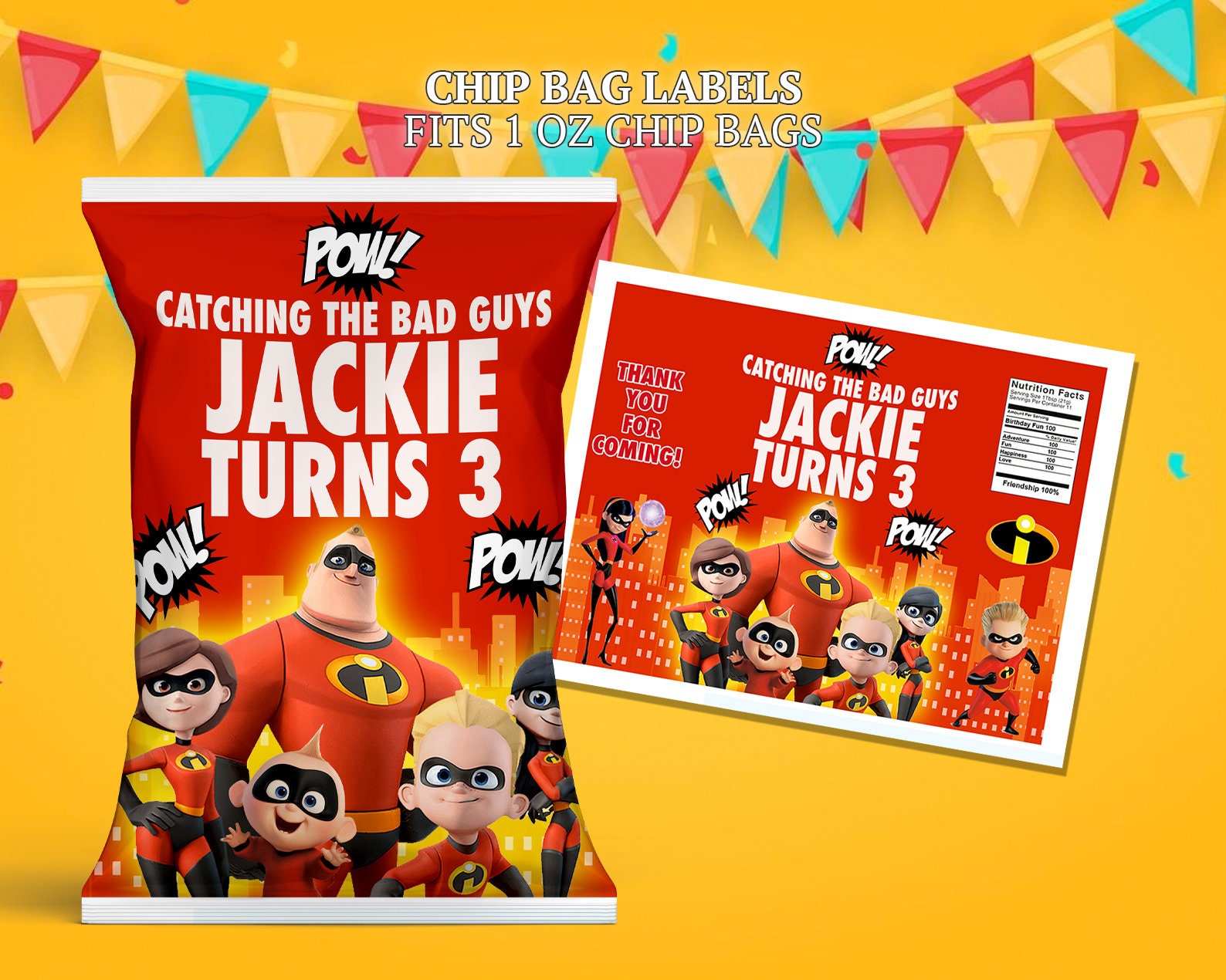 The Incredibles Party Printables Superheroes Birthday Party - Etsy UK