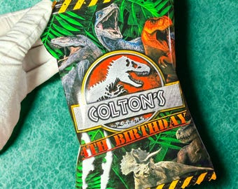Jurassic Park Chip Bags - Dinosaur Party Favor Labels - Dino Birthday Party Decor
