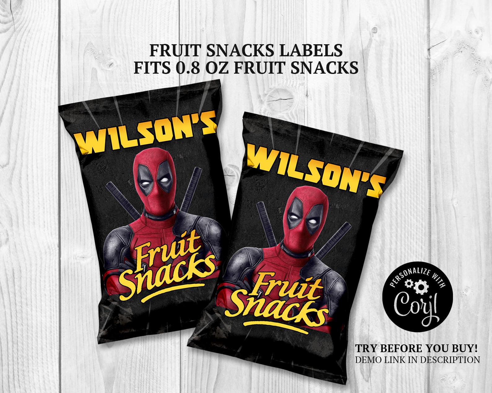 Deadpool Party Printables: DIY Labels, Wrappers, Tags (instant Download ...