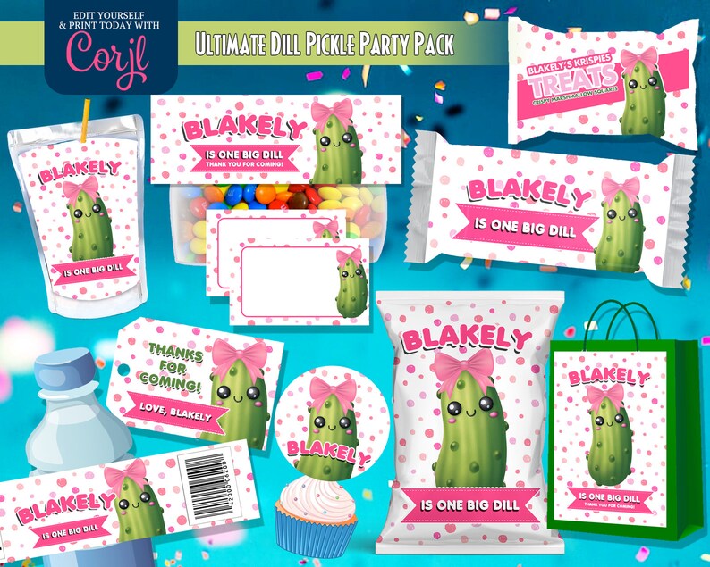 One Big Dill Pickle Party Printables Pickles Themed Party - Etsy