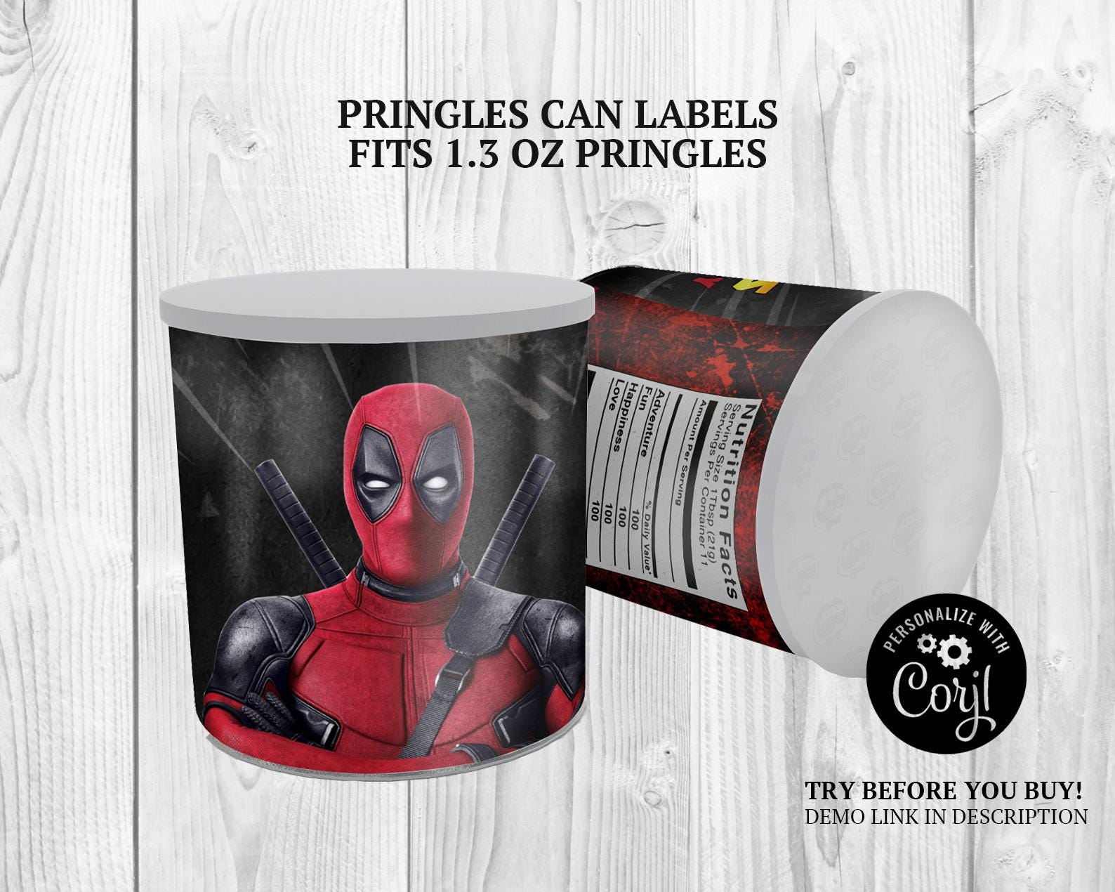 Deadpool Party Printables: DIY Labels, Wrappers, Tags (instant Download ...