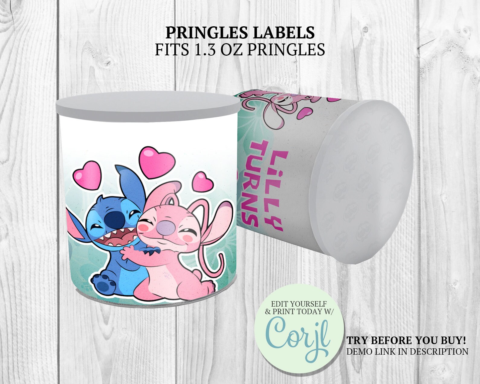 Lilo Stitch Party Templates, Lilo & Stitch Birthday Decor, Party Favors,  Goodie Bag Labels, Fruit Snacks, Cupcake Toppers, Pringles Label 