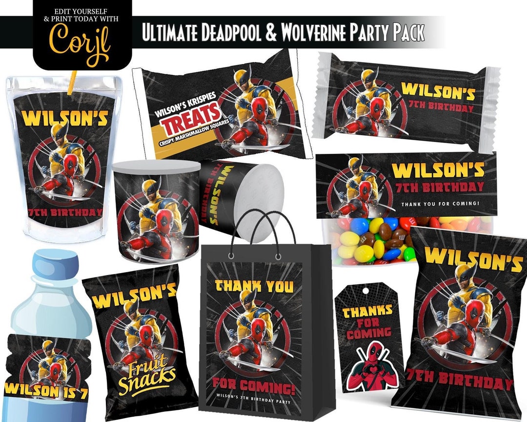 Deadpool Birthday Party Decor: Printable Label Set (instant Download ...