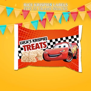 Cars Rice Printable Cars Party Labels Mini Kit: Chip Bag, Treat Bag, Thank You Tags ...