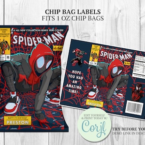 Miles Morales Black Chip Bag Labels.
