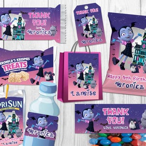 Vampirina Party Printables - individuelle Geburtstagsdekoration, Geschenktüten und Etiketten