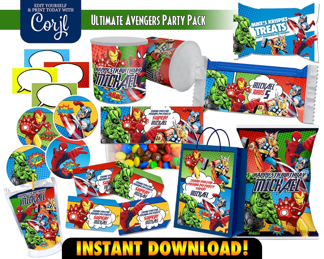 Superhero Printables, Avengers Decorations, Super Hero Birthday Party ...