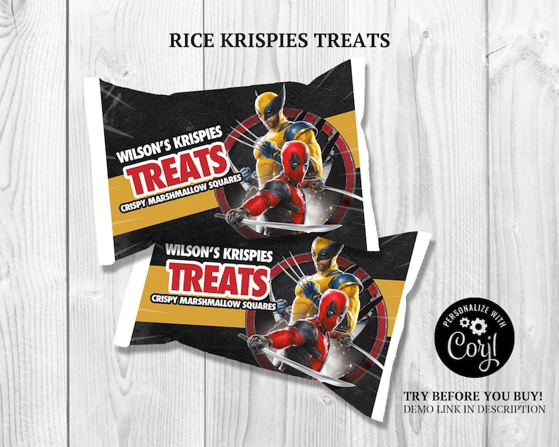 Deadpool Birthday Party Decor: Printable Label Set (instant Download ...