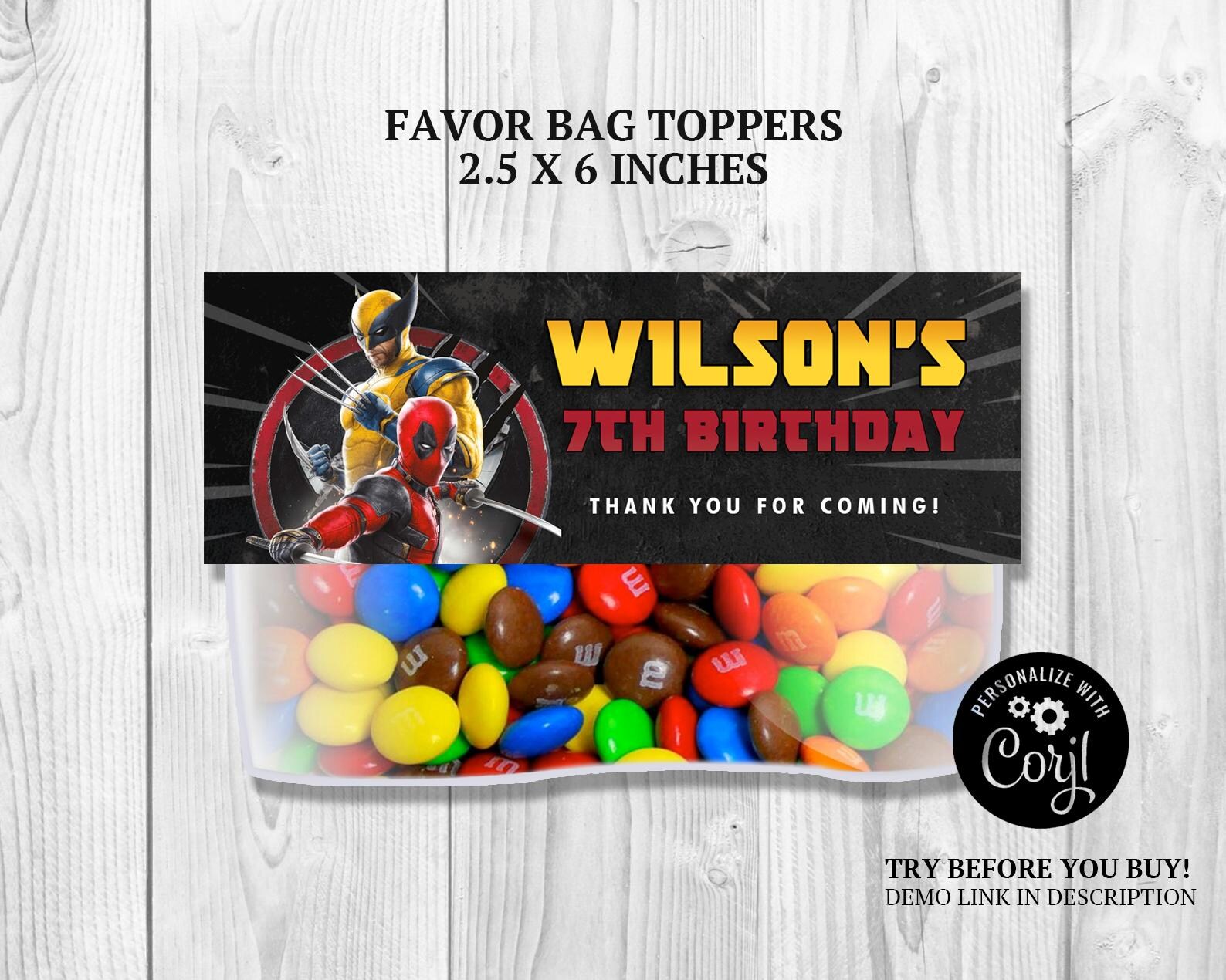 Deadpool Birthday Party Decor: Printable Label Set (instant Download ...