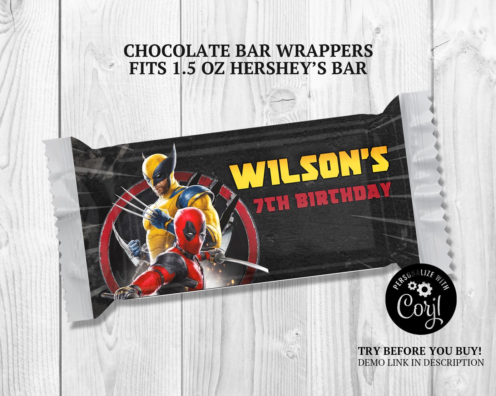 Deadpool Wolverine Birthday Party Printables: Superhero Labels (digital ...