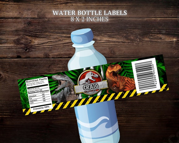 Jurassic Party Printables, Dinosaur Birthday Party, Printable Decorations, Dino Party Favors, Chip Bag Labels, Juice Label, Water Bottles