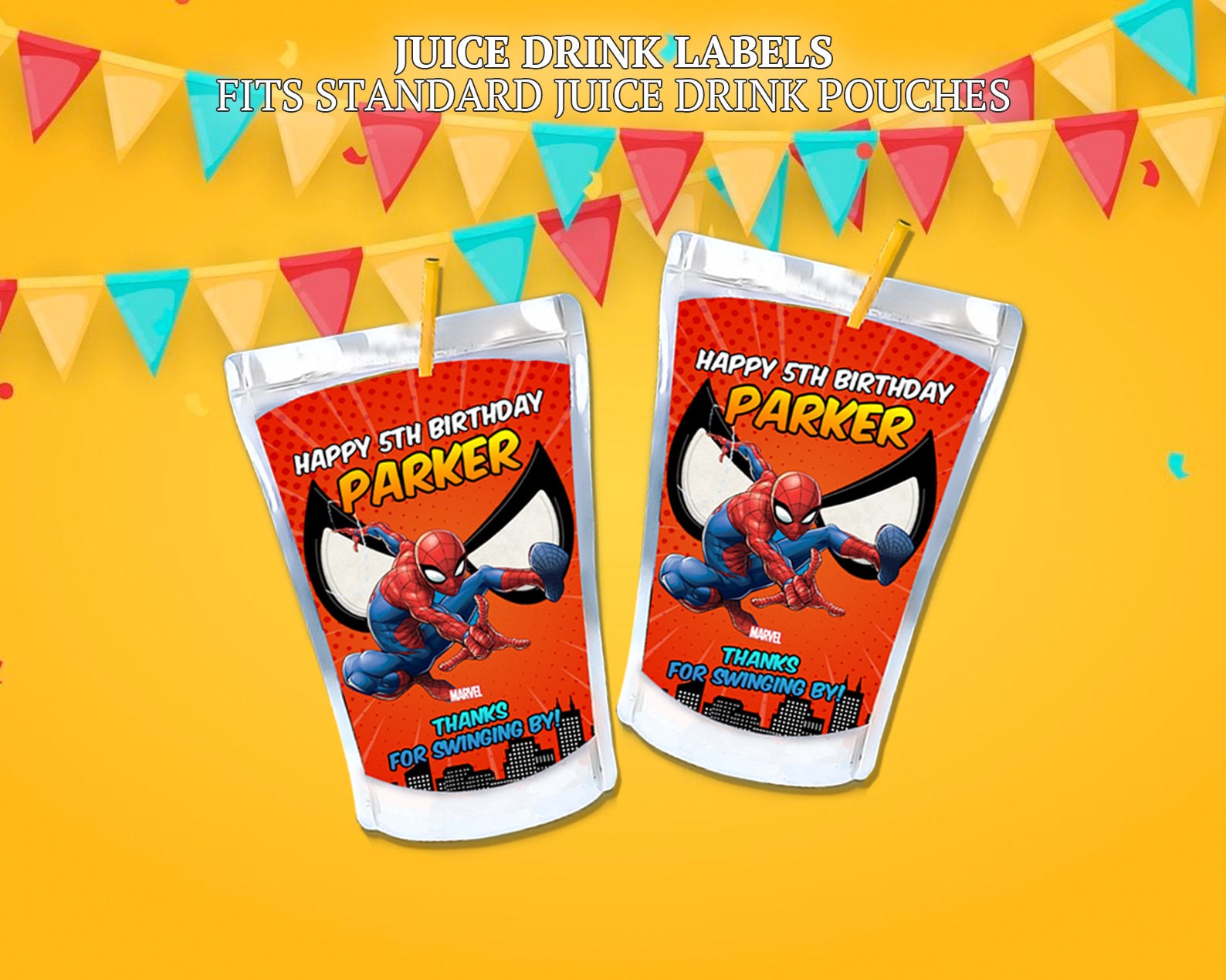 Editable Spider Man Favor Labels Spider Man Birthday Party Favors Spider  Man Thank You Tags Printables REF019