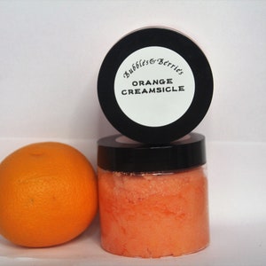 ORANGE CREAMSICLE - sugar scrub - handmade - soap - orange - vanilla - 8 oz - exfoliating - moisturizing