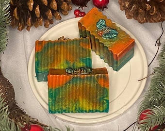 TIS THE SEASON - bar soap - handmade - soap- spice, pine - 2 sizes: 1 oz and 5 oz - Shea butter- goats milk - Christmas- gift - eco friendly