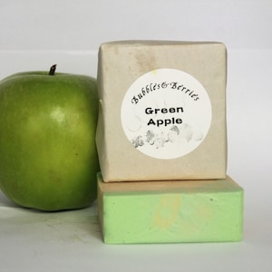 MANZANA VERDE - Jabón en barra - Hecho a mano - Jabón - Manzana - 2 tamaños: 1 oz y 5 oz - Manteca de karité - Leche de cabra - Jabón de otoño - Regalo - Ecológico