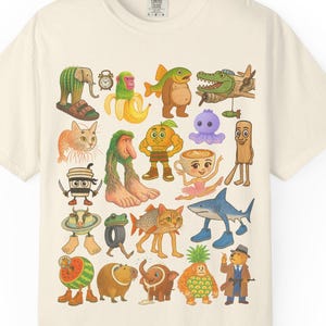 Comfort Color® Italian Brainrot Meme Cartoon, Character Ai Generated ,Gen Z , Dank Memes, Kids Hand Drawn Crayon Colorful T-Shirt