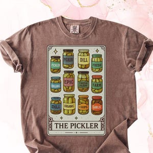 Comfort Colors Lustiges Gurken Tarot Karten T-Shirt - Vintage Feinschmecker Tee