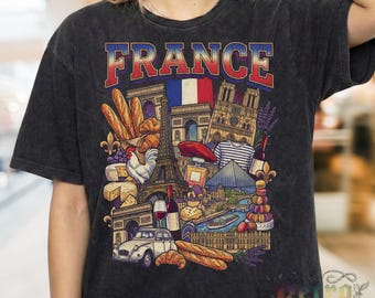 France Y2K Retro Soccer World Comfort Colors® Shirt, 90s Graphic Tee, Football Fan Sweatshirt