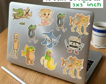 Italian Brainrot Stickers 3x3" l Kids Hand Drawn, Personalization Laptop, Tumbler, Custom Water Bottle
