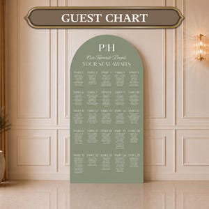 Guest Seating Chart Custom Wedding Sign With Stands Foamboard