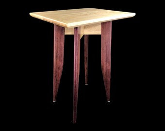 Mid-Centry End Table Maple Purple Heart Wood Modern Sofa Nightstand Home Office Side Table FREE SHIPPING