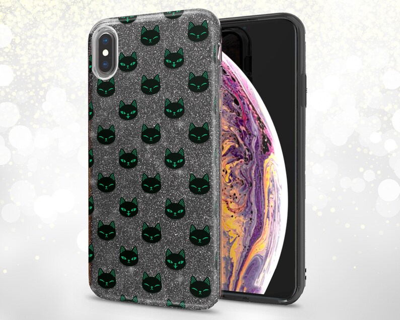 Cat pattern Phone Xr case Glitter Trendy iphone case iPhone x case tpu Xs Max phone case iPhone 7 plus cover Phone 11 Pro Glitter cute girly