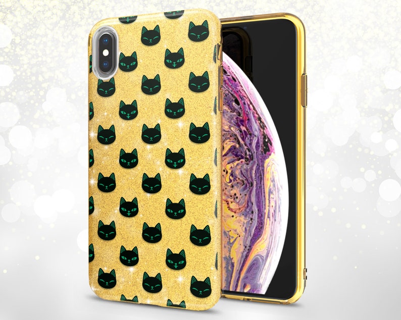 Cat pattern Phone Xr case Glitter Trendy iphone case iPhone x case tpu Xs Max phone case iPhone 7 plus cover Phone 11 Pro Glitter cute girly