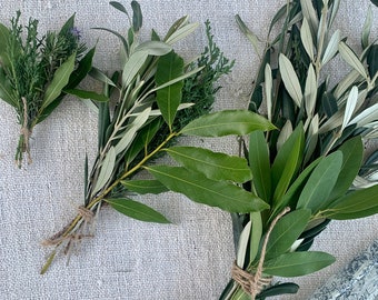 European inspired foliage and herb bundles.  Shipping overage refunded during checkout.