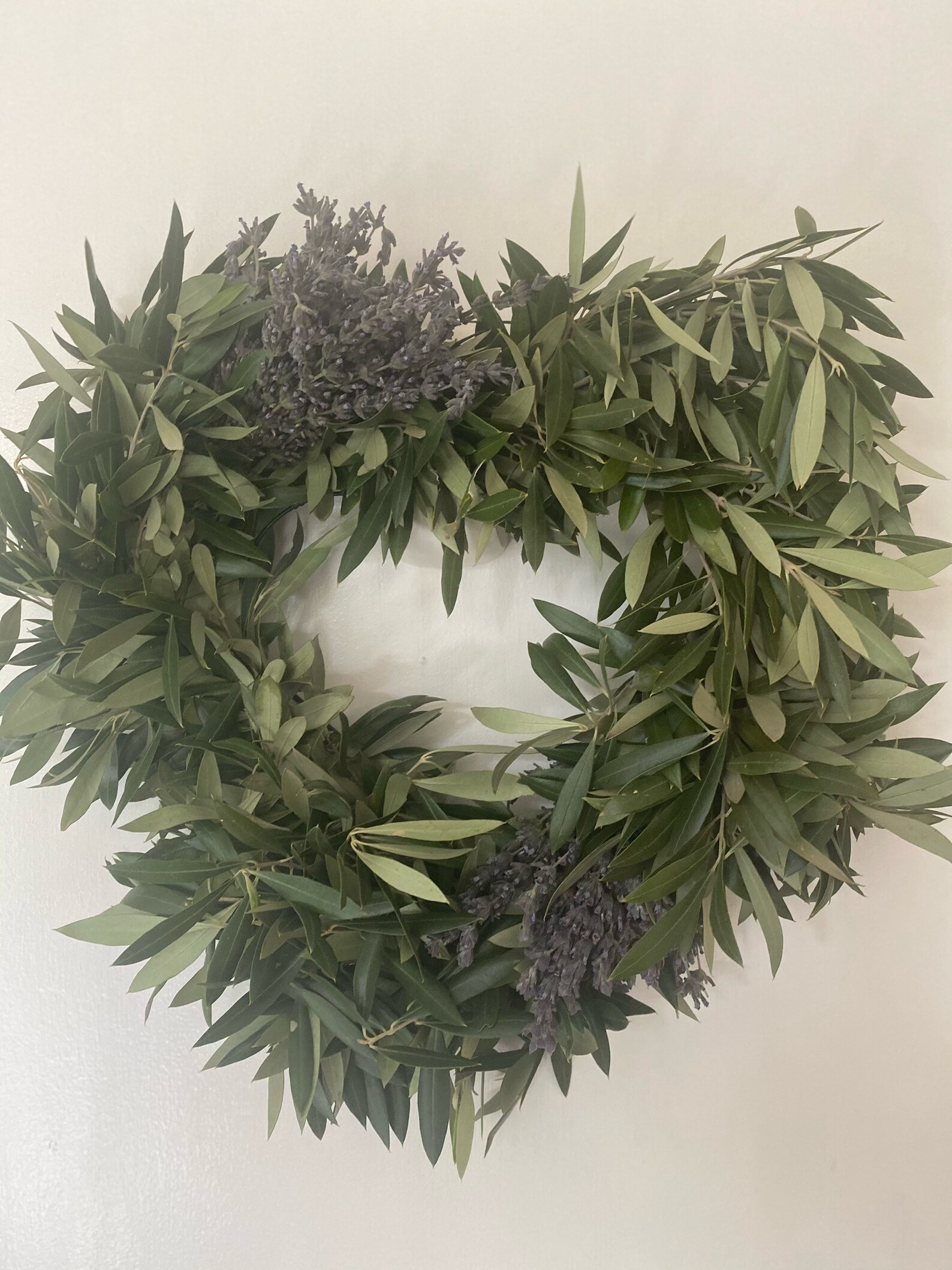 Fresh olive stem and lavender wreath 100 natural organic Etsy