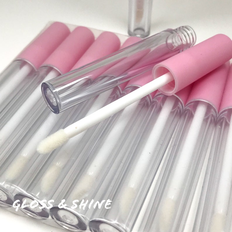 10 Piece Empty Lip Gloss Tube With Applicator Wand Light Pink Etsy