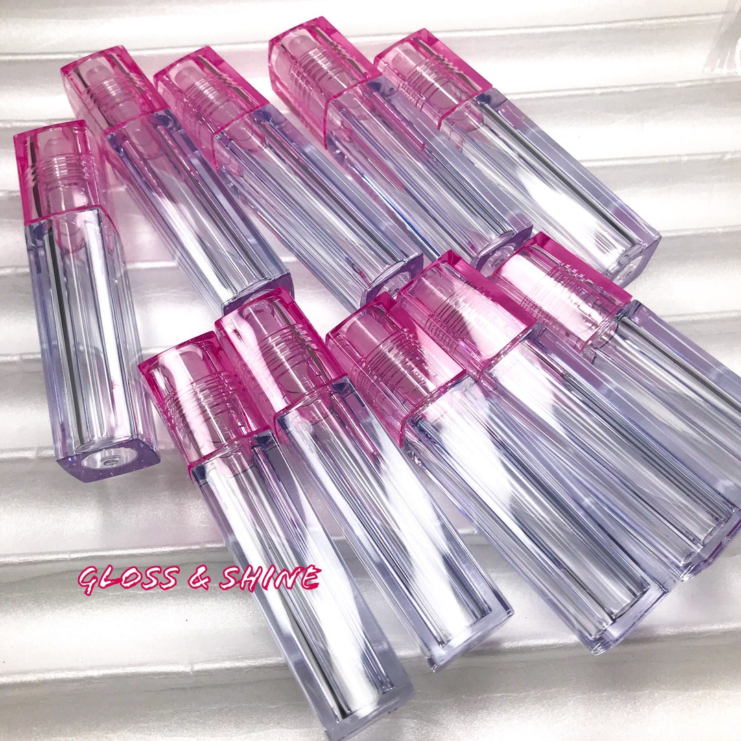 20 PACK Crystal Clear Pink Roll on Lip Gloss Tube Wholesale Bulk