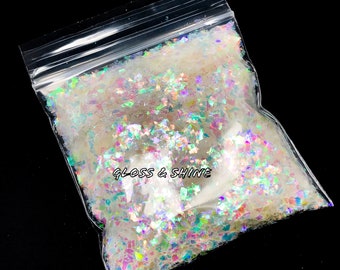 Mylar Flakes 1/2 Ounce | Rainbow Dreams | Lip Gloss Supplies Cosmetic Grade Wholesale Clear Iridescent