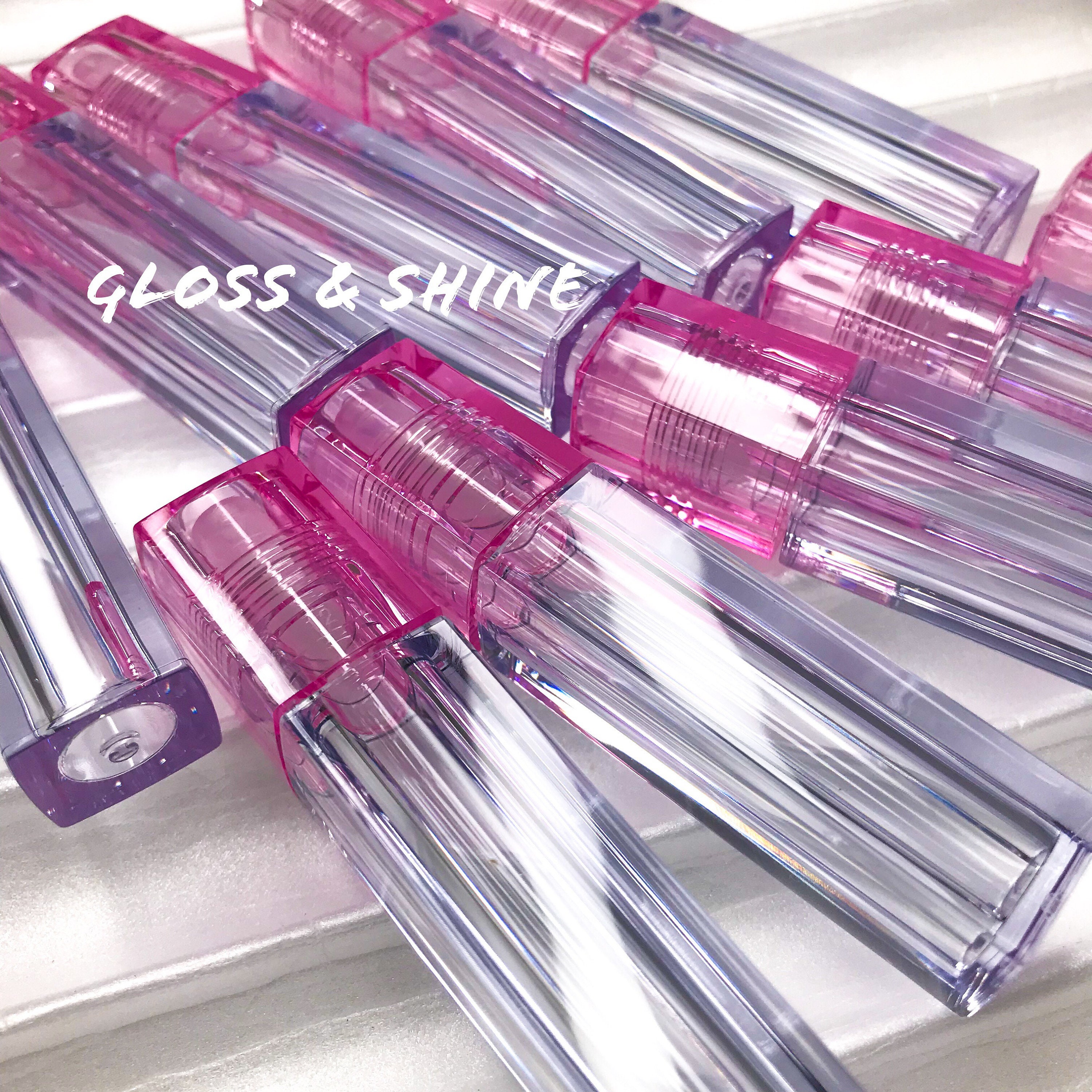 20 PACK Crystal Clear Pink Roll on Lip Gloss Tube Wholesale Etsy