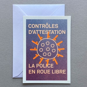 CARTE MASCARADE police en roue libre