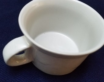 Bennington Pottery Flat Cup White on White