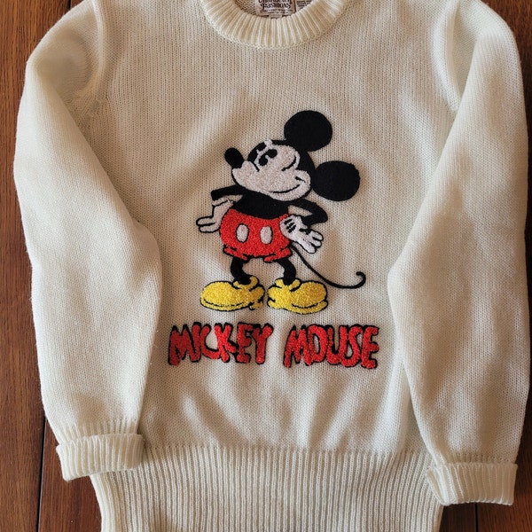 Vintage Mickey Mouse Disney 1970's Character Fashions Mens M Acrylic Sweater