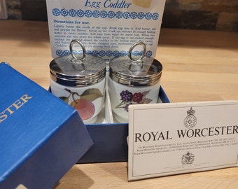Royal Worcester Evesham Pair of Egg Coddlers